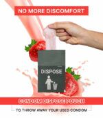 dispose pouches with strawberry flavoured condom